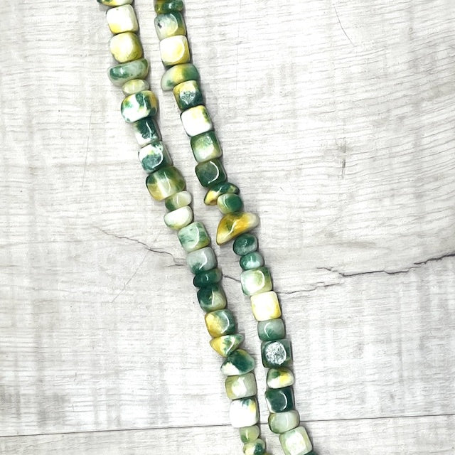 Mashan Jade Nuggets - Green, 5-8mm, 32" Strand