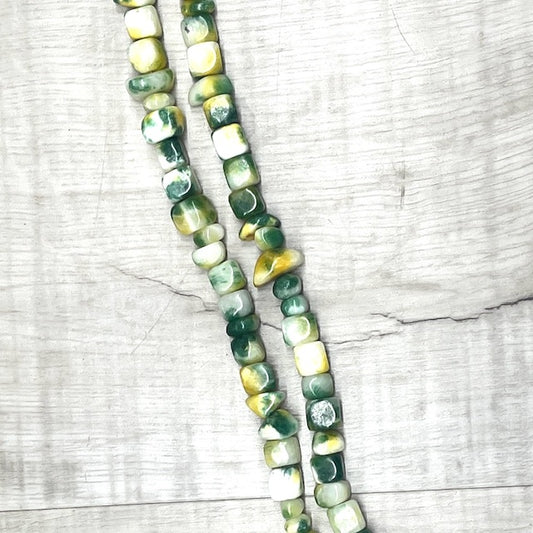Mashan Jade Nuggets - Green, 5-8mm, 32" Strand