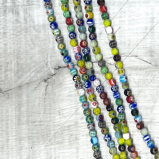 Millefiori Evil Eye, 8mm, 16" Strand