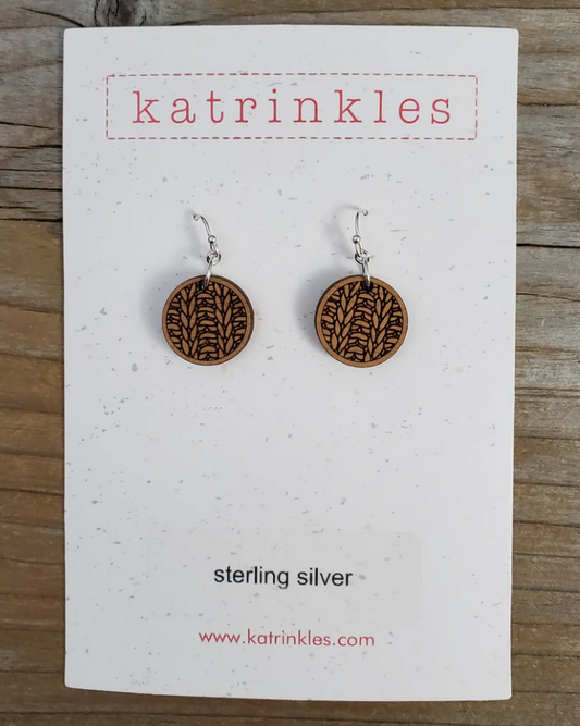 Knit Earrings, 3/4"