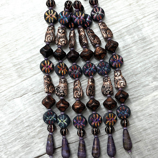 Czech Table Cut Copper Cat Mix, 6" Strand