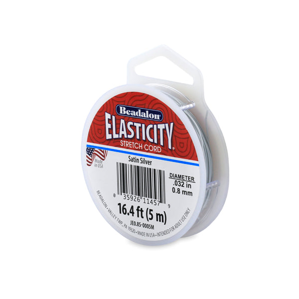 Beadalon Elasticity .8mm Silver