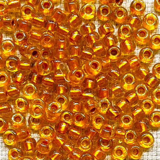 Pearlized Lt Amber/Copper, 6-3802, 6/0
