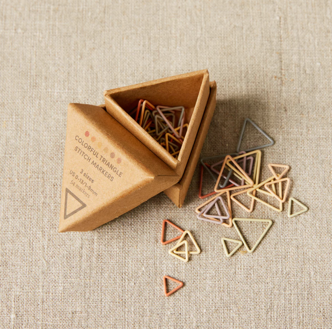 Triangle Stitch Markers in Earth Tones