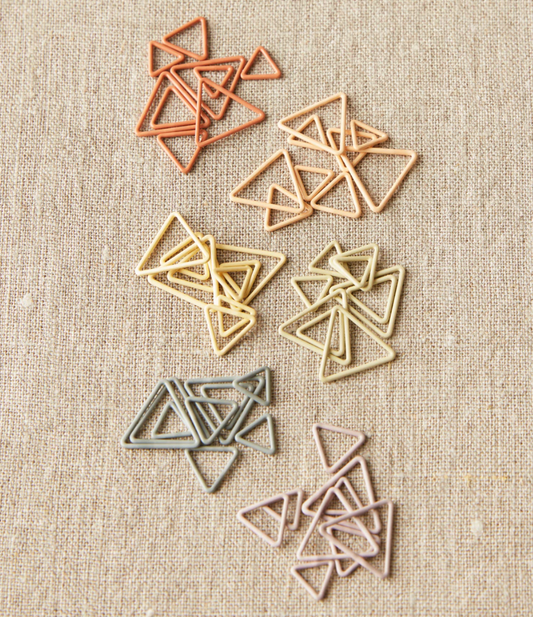 Triangle Stitch Markers in Earth Tones