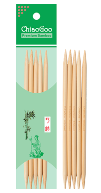ChiaoGoo Double Point Natural Bamboo Needles 6"